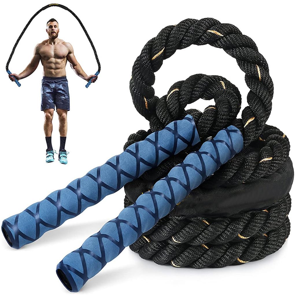 Proberos® 2.8m Adult Jump Rope 25mm Thick Weighted Jump Rope Pro Training Jump Rope Anti Sweat Foam Handle Full Body Aerobic Exercise Gear Proberos® 2.8m Adult Jump Rope 25mm Thick Weighted Jump Rope Pro Training Jump Rope Anti Sweat Foam Handle Full Body Aerobic Exercise Gear